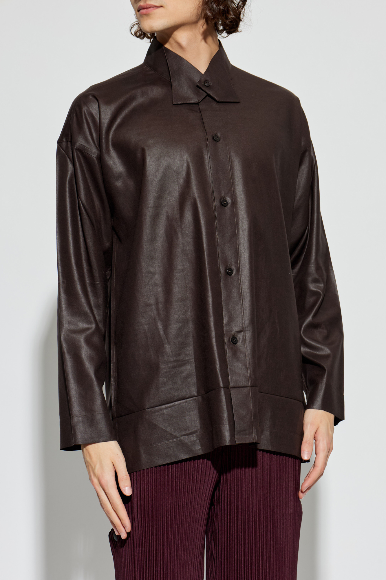 Homme Plissé Issey Miyake Shirt with a decorative collar | Men's